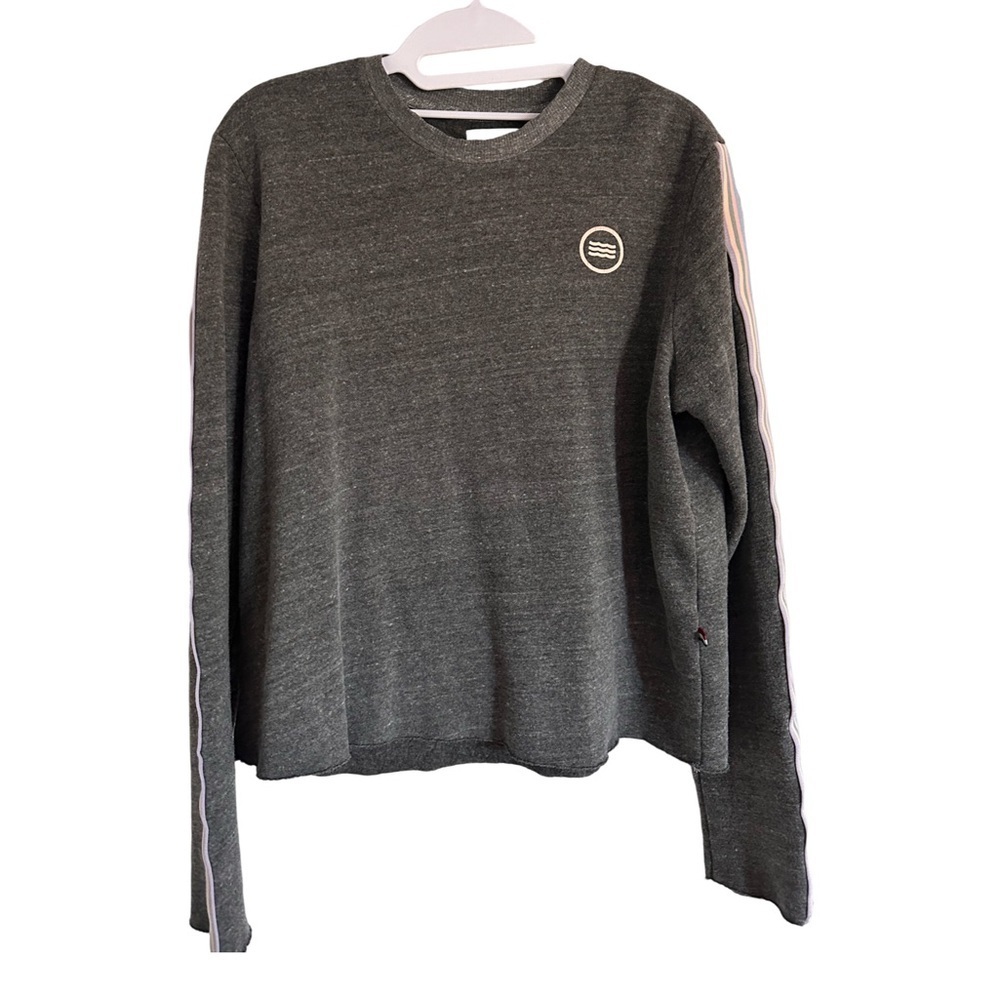 Sol Angeles Cropped Sweatshirt Ribbon Striping Size M